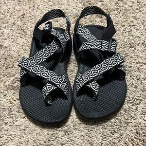 Chaco Black and White Patterned Sandals